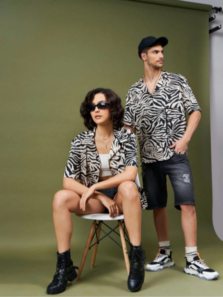Uptown Funky Unisex White Tiger Animal Shades Relax Fit Shirt